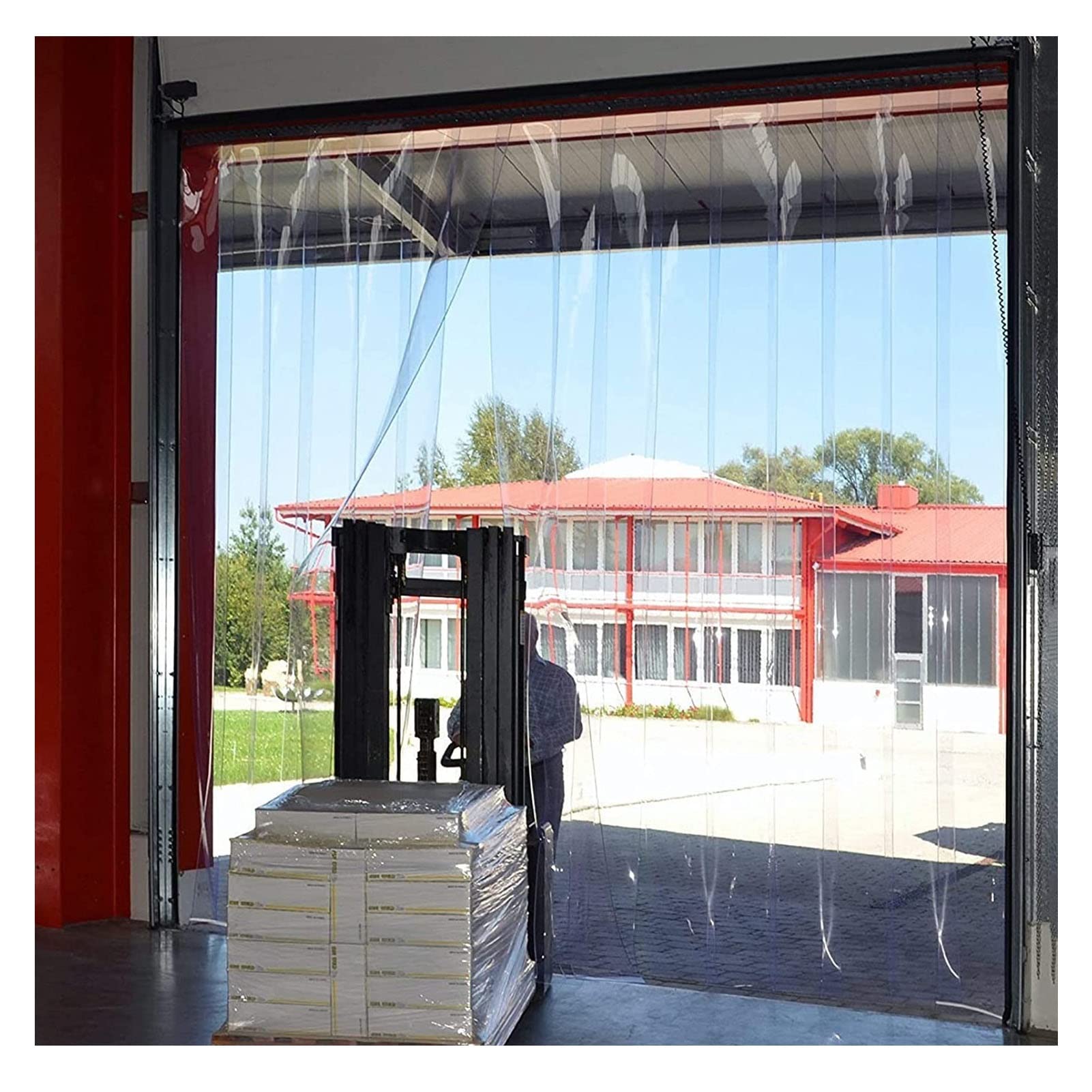 Tamaño Personalizado Lamas Persianas Verticales PVC Transparente Cortina Puerta Tira PVC por Depósito, Fábricas, Supermercados, Instalación Fácil