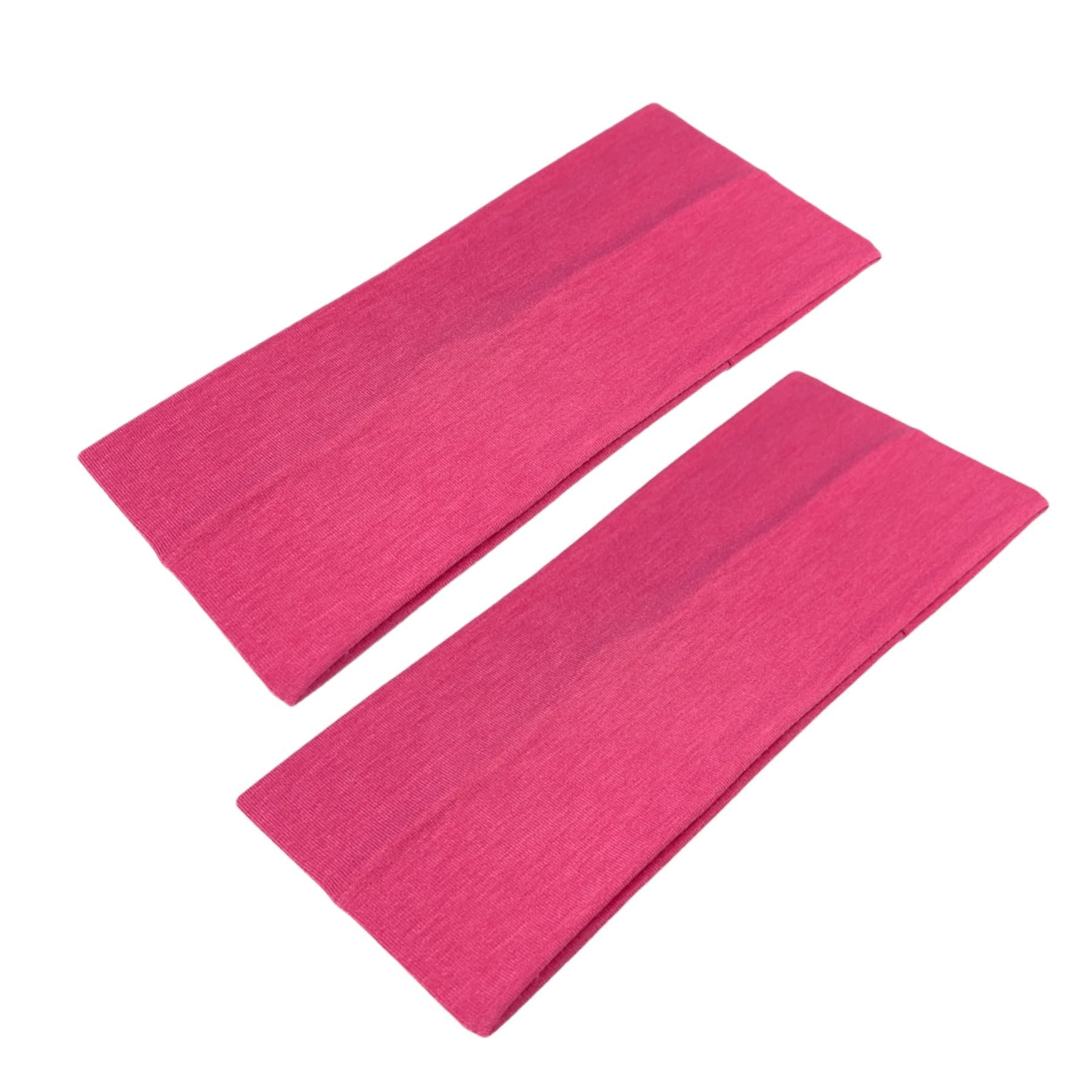 WESTEND CHOICE 9 cm Wide Headbands Soft head Hand Plain Stretchy Unisex Kylie headband Bandeaux Gym Yoga Hair Band (Pink)