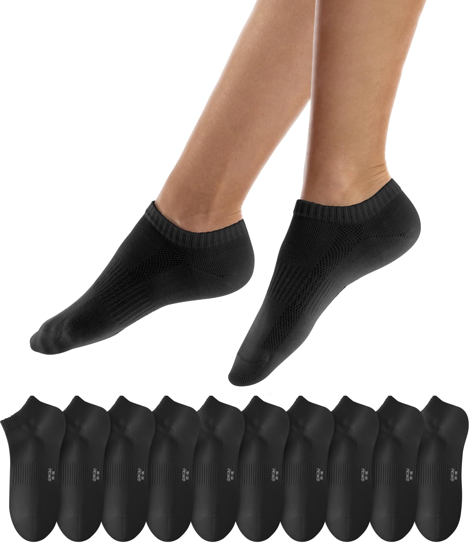 QINCAO Sneaker Socken Herren Damen 6/10 Paar Kurze Halbsocken Baumwolle Sportsocken Atmungsaktiv Laufsocken