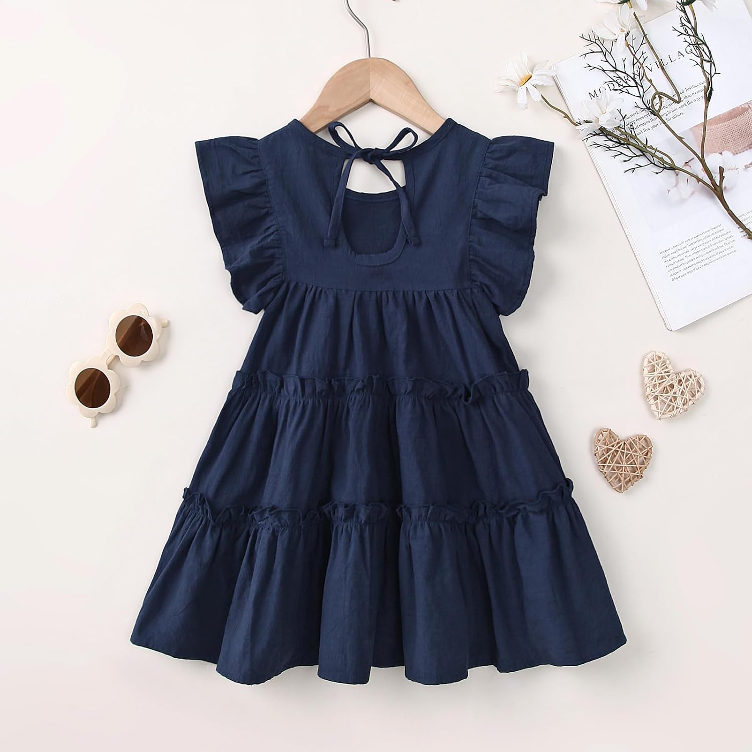 Toddler Baby Girl Dress Summer Cotton Linen Ruffle Halter Sleeveless Kids Casual Beach Party Dresses 1-6 Years - Image 7