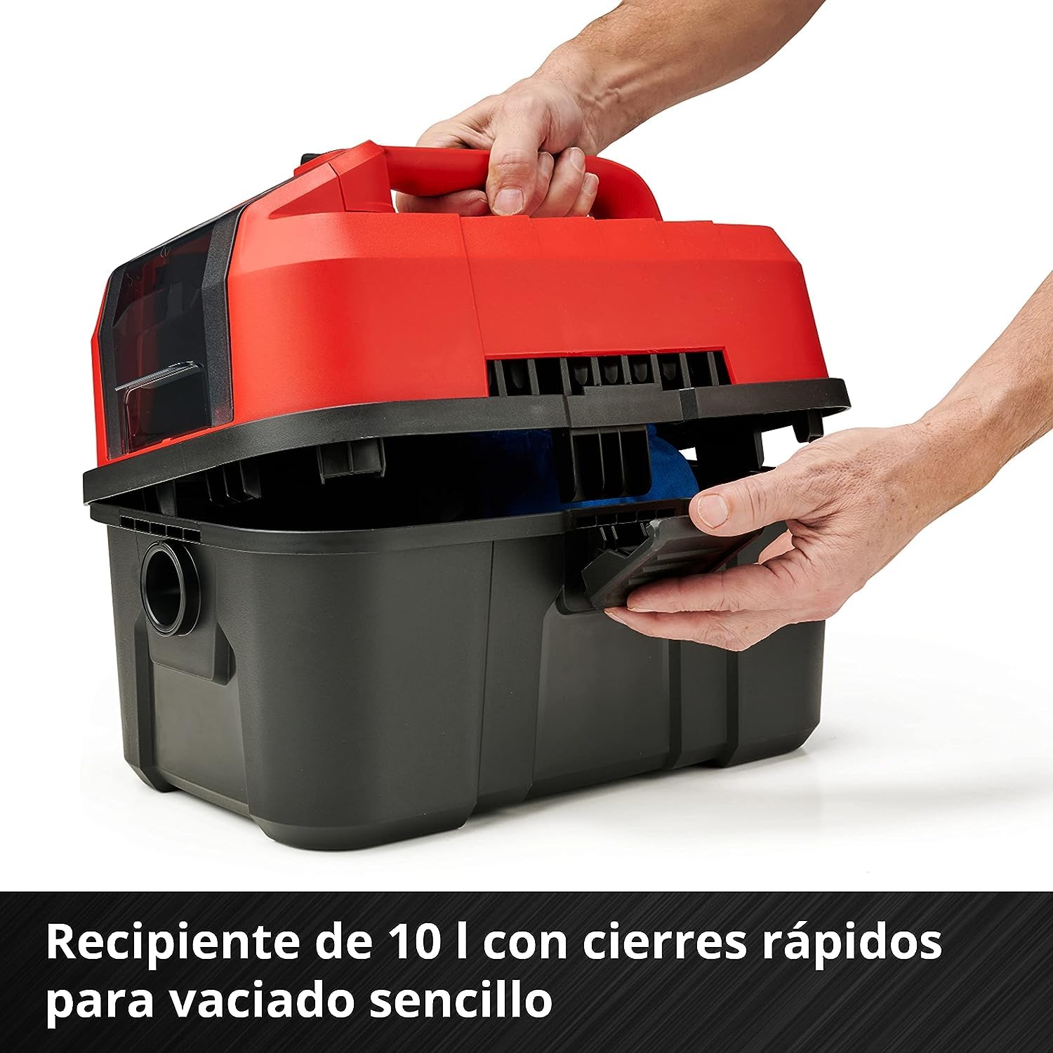 Einhell Aspirador inalámbrico TE-VC 18/10 Li-Solo Power X-Change (18 V, Iones de Litio, 10 L, Incl. Manguera de 2 m, Boquilla de Hendidura + Boquilla de tapicería/Universal, sin batería ni Cargador)