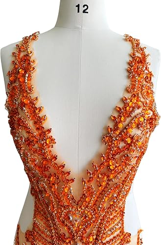 Miniatura 2 de Apliques de diamantes de imitación hechos a mano para coser en cuentas, parches de recorte, accesorios para vestido de novia, parche de encaje