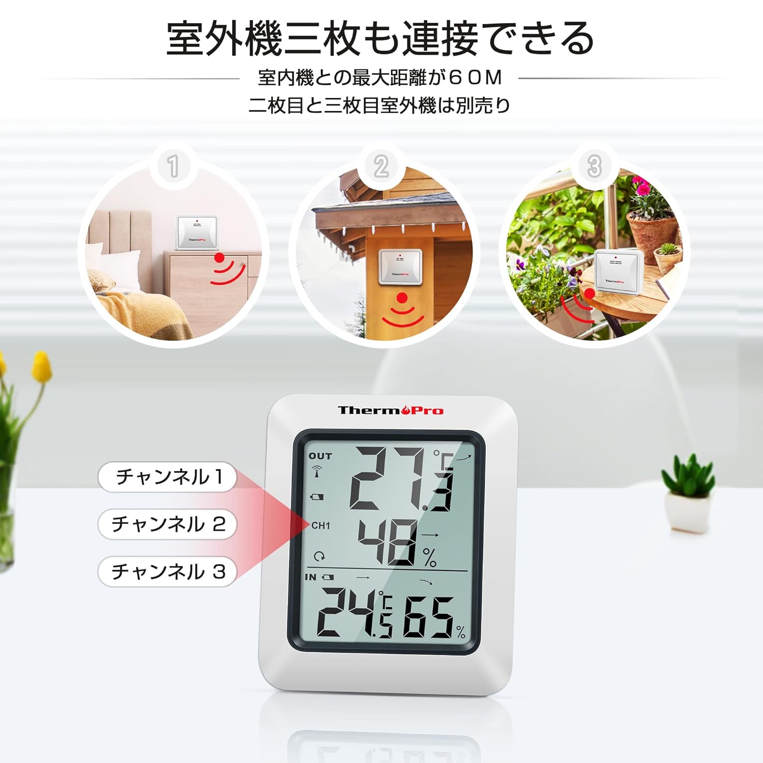 ThermoPro TP-60S with multiple remote sensors