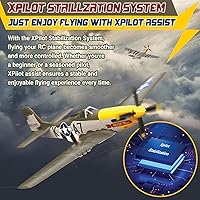 Vista 3 de LEAMBE Avión RC Brushless de 4 Canales P51D Mustang 500mm Avión de Control Remoto de Combate RTF con Giroscopio de 6 Ejes, 3 Modos y Acrobacias