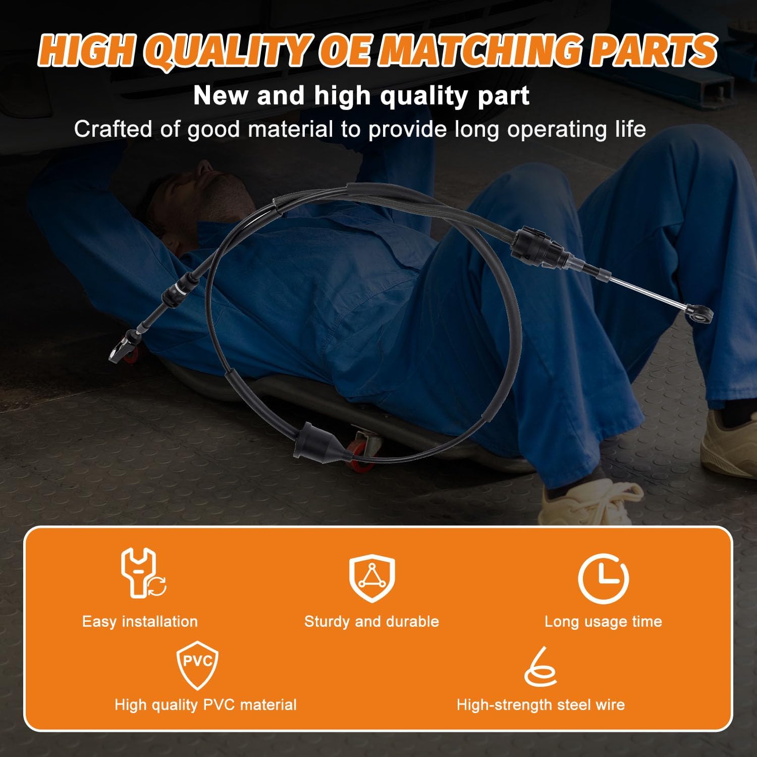 4578758AE Automatic Transmission Shift Cable Compatible with Chrysler 300 2011-2014, FOR Dodge Charger 2011-2014, FOR Challenger 2011-2014,5 Speed,Shifter Cable Replace 4578758AC 4578758AD