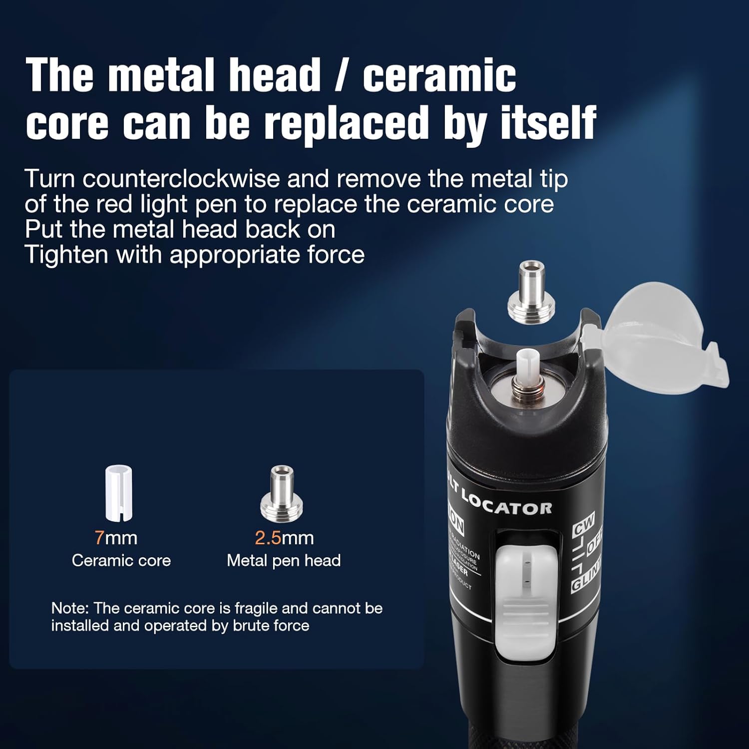 Visual Fault Locator, 80-100KM Fiber Optic Cable Tester Meter VFL Red Light Pen Light Source Testers