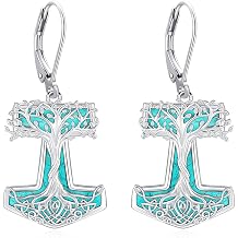 Eusense Sterling Silver Dangle Earrings for Women Tree of Life Animals Moonstone Turquoise Leverback Earrings Jewelry Gifts