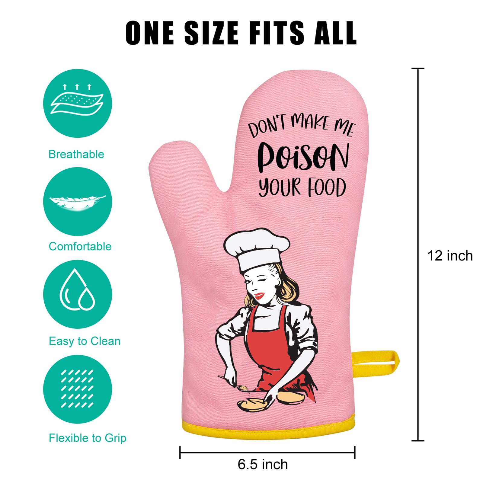 Set 2 Guanti Da Forno Divertenti Con Scritta 'Whatever Happens We're Eating It' - Antiscivolo In Silicone, Resistenti Al Calore 200°C, Con Anello Appendino