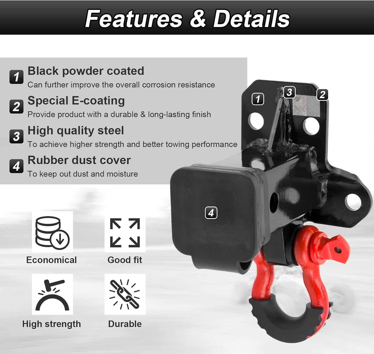 2” Rear Receiver Trailer Hitch No Drill Compatible with Can Am Maverick R/Max All Models 2024-2026