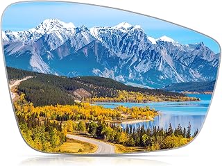 BDFHYK Passenger Side Non-Heated Mirror Glass Compatible with VW 2012-2019 Beetle, 2011-2018 Jetta, 2012-2017 Passat, Convex Side View Mirror with Full Size Adhesive Replaces 5c6857522