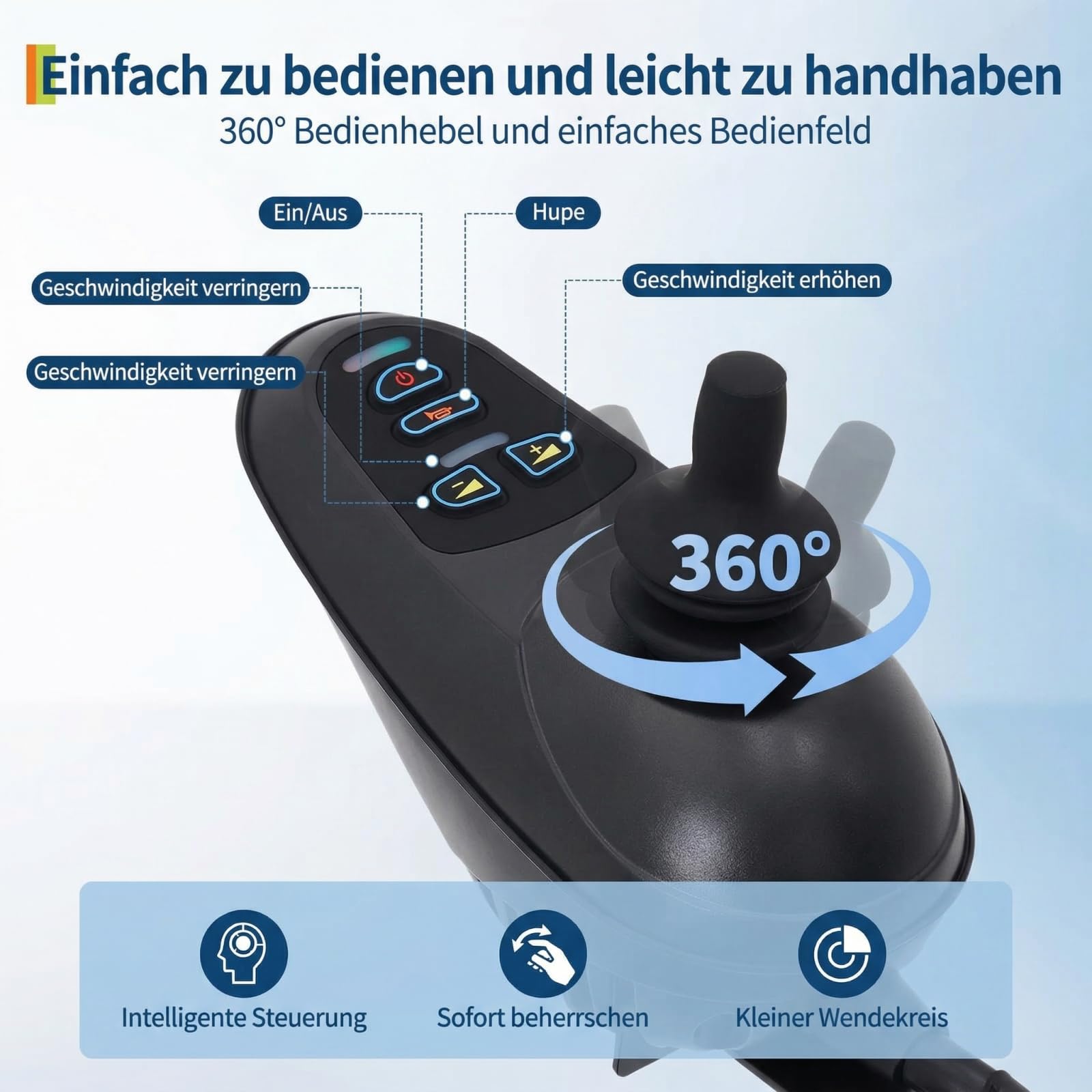 Elektrischer Rollstuhl 300W Motor 150kg klappbar | Aluminiumrahmen, für Körpergröße 150-190cm, klappbar für Reisen & Einkauf – leicht & tragbar für den Alltag