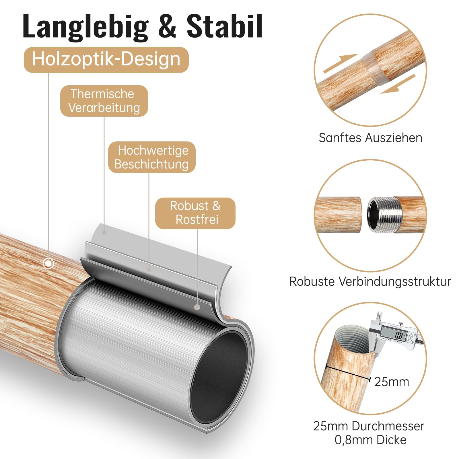 SOLEVITO Gordijnroede compleet Rom zilver mat ø 25 mm 160 cm kopen