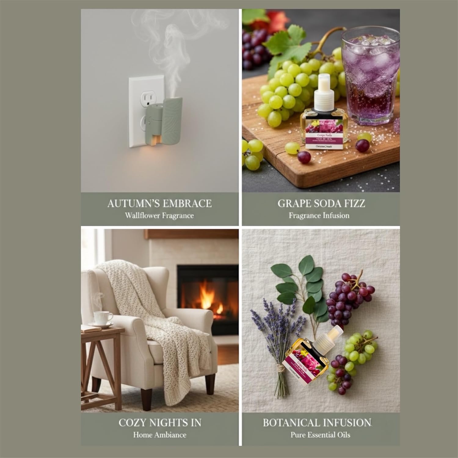 Goose Creek Grape Soda Fragrance Oil Plug Refills, 0.5 FL OZ / 17 ML, 3 Pack wallflowers with Plug-in Warmer