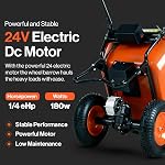 SuperHandy Ultra Chariot de service électrique à brouette 24V DC 180W AGM Conduit 330LBS (150kgs) Capacité & 4 Cu.ft. de Cubage Matériel Debris Hauler (Amazon Exclusif uniquement pour USA)
