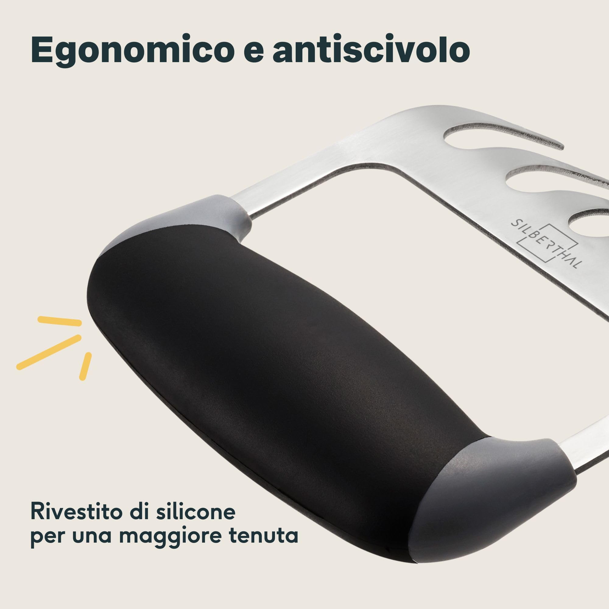 SILBERTHAL Pulled pork artigli per carne – Set artigli pulled pork – Forchettoni da carne BBQ – Barbecue artigli – Acciaio inox