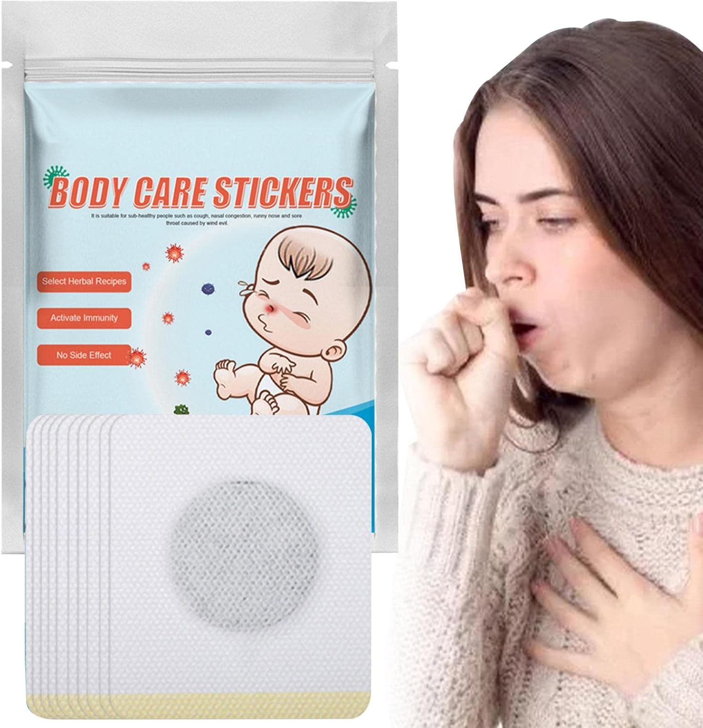 Chengstore Cough Patches, Cough And Cold Relief Stickers, Flu Relief