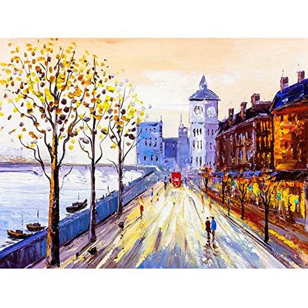Wee Blue Coo London Cityscape Painting Unframed Art Print Poster Wall Decor 12x16 inch