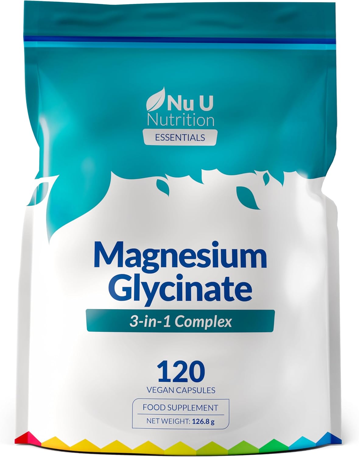 Magnesium Glycinate | Citrate | Malate | 3-in-1 Complex 1813mg – 120 Vegan Capsules – Sustained Release – Triple High Absorption 384mg Elemental Mag per Serving – Made in The UK – Nu U Nutrition