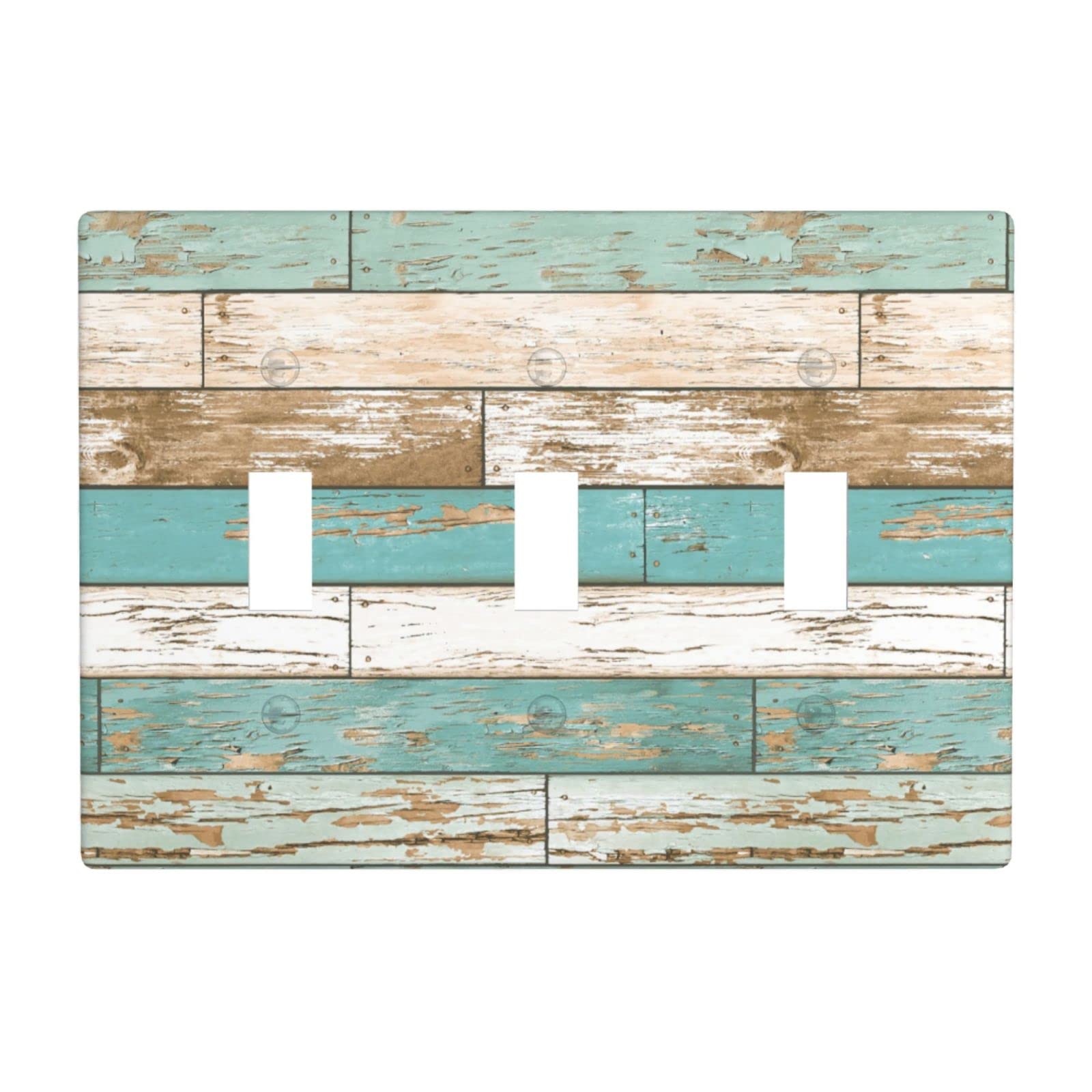 Plaque interrupteur triple rustique pour décoration de maison de plage 11x16 cm