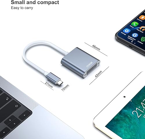 Miniatura 4 de BENFEI Paquete de 2 adaptadores USB C a DVI, adaptador tipo C a DVI compatible con Thunderbolt 34 con iPhone 15 ProMax, MacBook ProAir 2023, iPad
