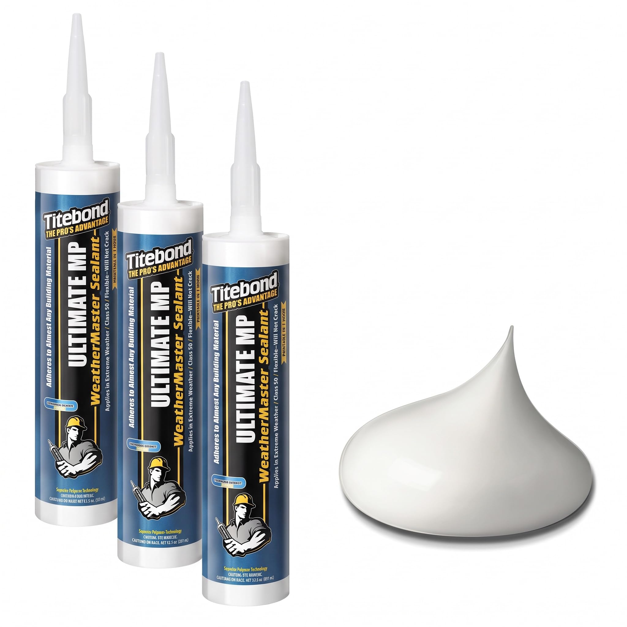 Titebond 71001 WeatherMaster Ultimate MP Sealant Cartridge, 9.5 oz., White (Pack of 3)