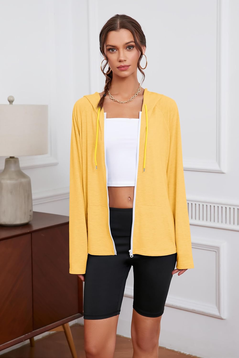 TASAMO Zip Up Hoodie Women Oversized Sweatshirt Long Sleeve 2026 Comfy Lightweight Outfit Jackets Workout Clothe - Image 4