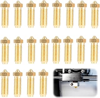 20 Piezas 3D Boquillas de Impresora, 8 Piezas 0,4 mm und 3 Piezas 0,2 mm, 0,6 mm, 0,8 mm, 1,0 mm de Boquillas, para Anycubic Kobra 3, Kobra 3 Combo, Kobra S1, Kobra S1 Combo