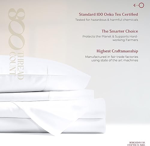 Miniatura 8 de Mayfair Linen - Sábanas bajeras 100% algodón egipcio 800 hilos