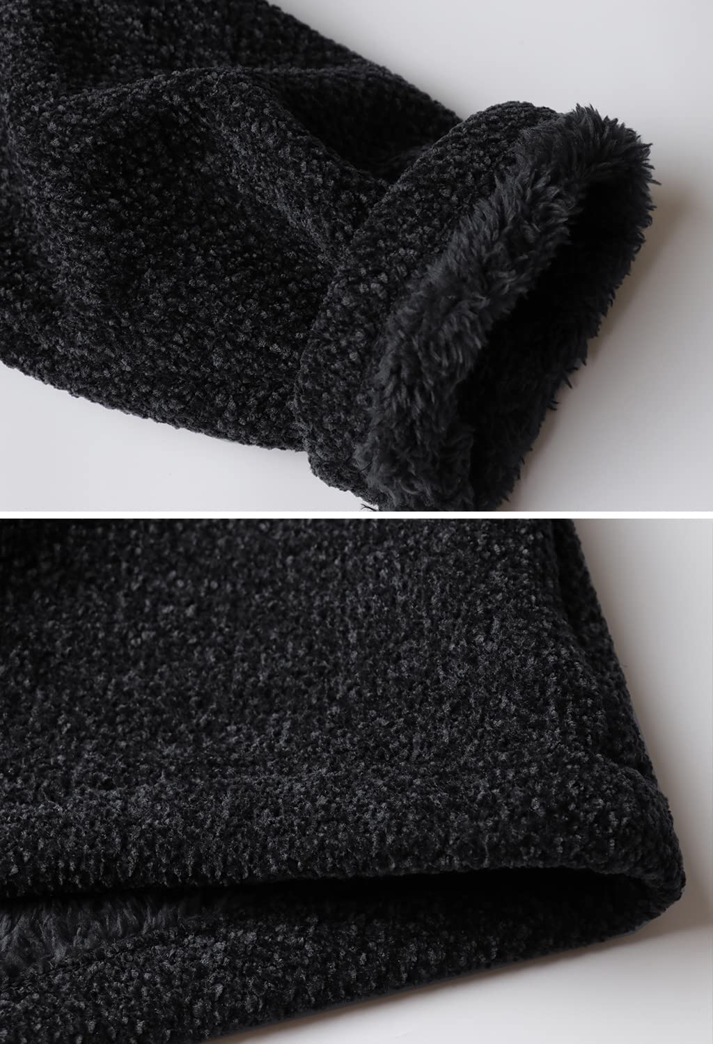 Herren Cardigan Lang Strickjacke mit Kapuze Wintermantel Fleecejacke Sweatjacke Langarm Strickjacken Männer Winterjacke Trachtenjacke