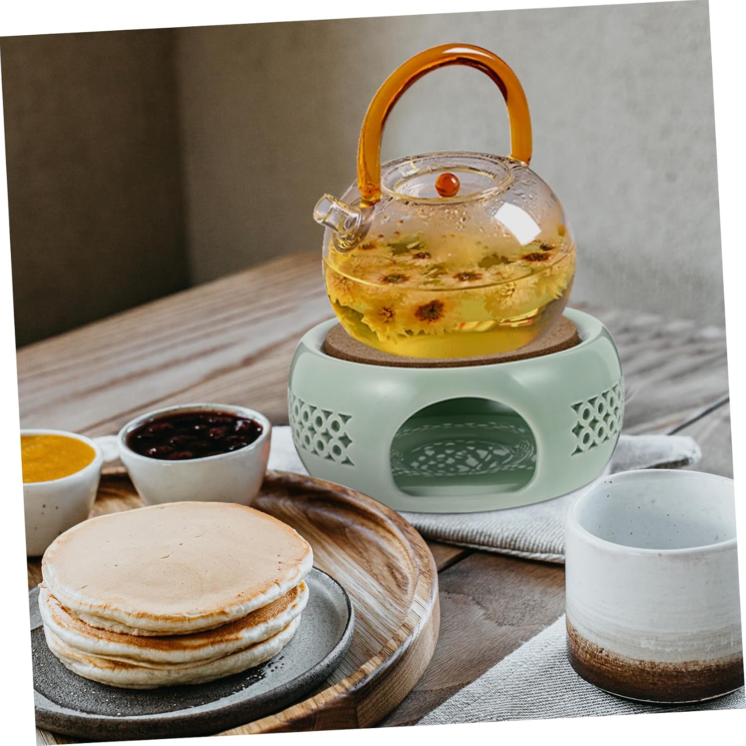 Ceramic Tea Warmer Porcelain Teapot Stove Tea Pot Kettle Warmer for Stove
