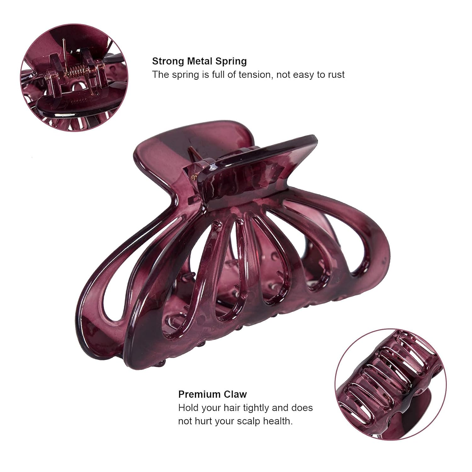 Big Hair Claw Clips, 3.5 Inch Large Claw Clips for Women Thick Hair, Nonslip Strong Holding Hair Claw Clips, Fashion Crystal Hair Styling Accessories for Women and Girls : Beauty & Personal Care