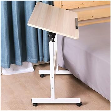 Overbed Table Overbed Table Wheels Bedside Desk C-Shaped Base Laptop Desk Home Office Portable Computer Desk Days Overbed Table, Mobile Laptop Computer Stand Bedside Table Portable Side Table for Bed