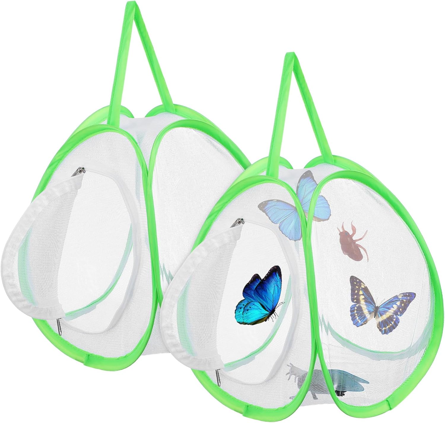 2pcs Portable Mesh Butterfly Habitat Cage Large Capacity Soft Mesh Easy Observation