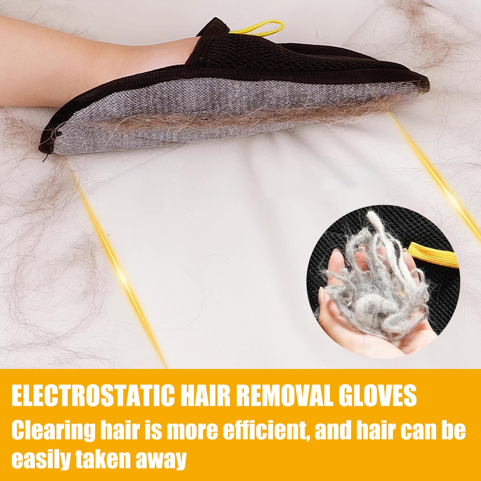 Azushwer Pet Grooming Gloves, Dog Cat Grooming Glove, Double Sided Pet Grooming Gloves - Image 4