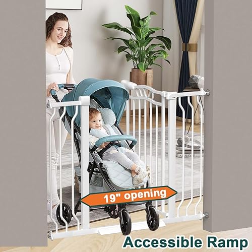 Miniatura 6 de Fairy Baby Puerta de seguridad para perros extra ancha de 53.1 a 62.5 pulgadas, extensiones de puerta de seguridad para perros para escaleras,