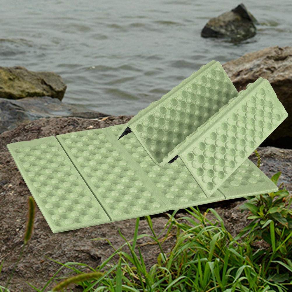 Demeras Mata kempingowa XPE składana poduszka siedzenia odporna na wilgoć Mini Foam mata do siedzenia na piknik, wędrówki, wspinaczkę, biwakowanie, podróże (Zielony+Czarny)