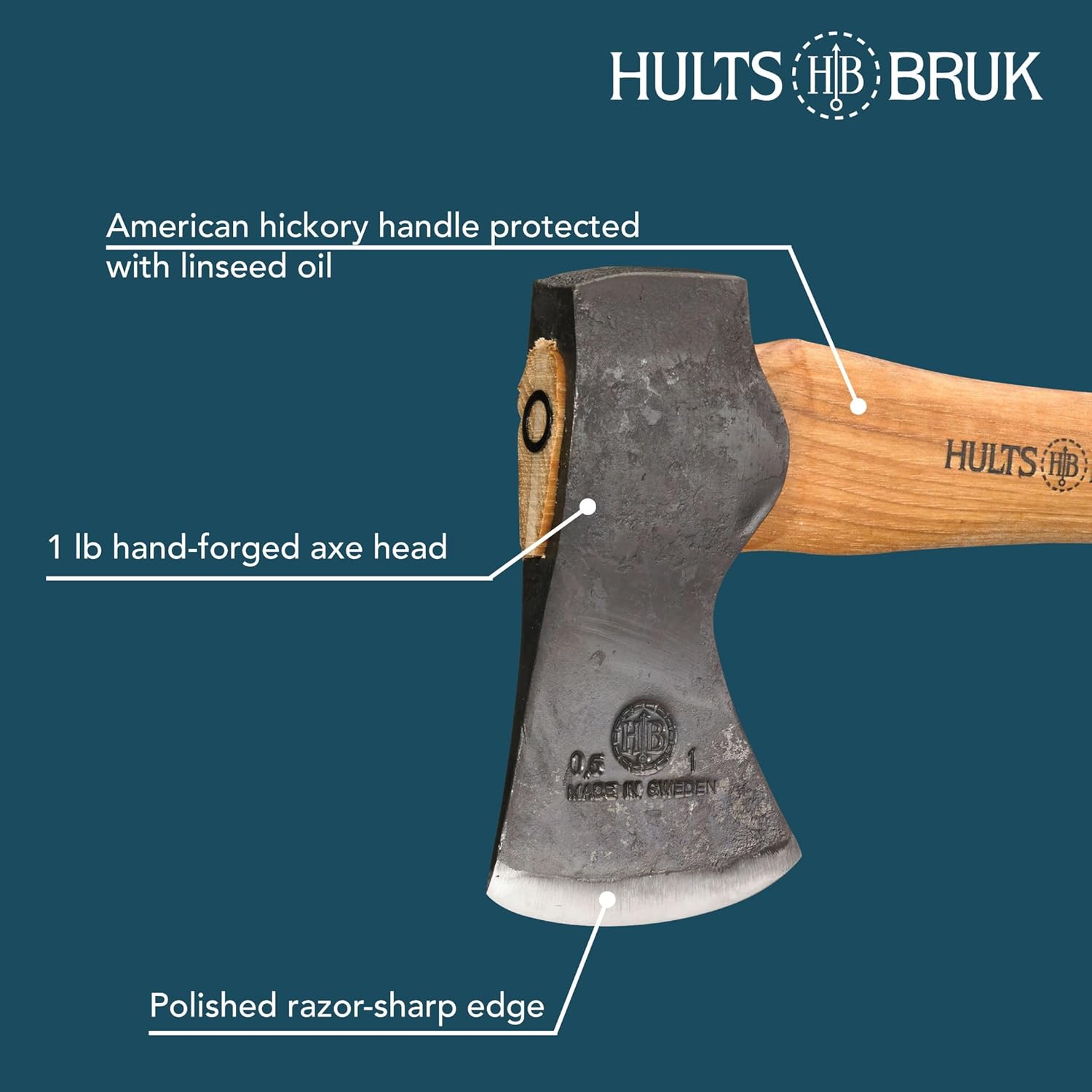 Hults Bruk 840762 Jonaker Hatchet - 1 lb Head, 9.4" Handle