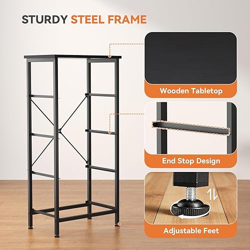 Miniatura 5 de Sweetcrispy Cómoda pequeña de 4 cajones de tela, mesita de noche con marco resistente superior de madera, armario de entrada, armario, dormitorio