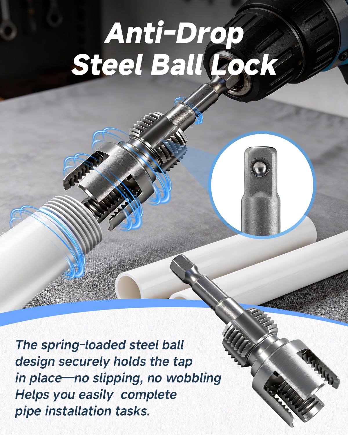 Pipe Tapping & Threading Tool Kit - 3 Sizes -6 Pipe Tapping & Threading Tool Kit - 3 Sizes -6