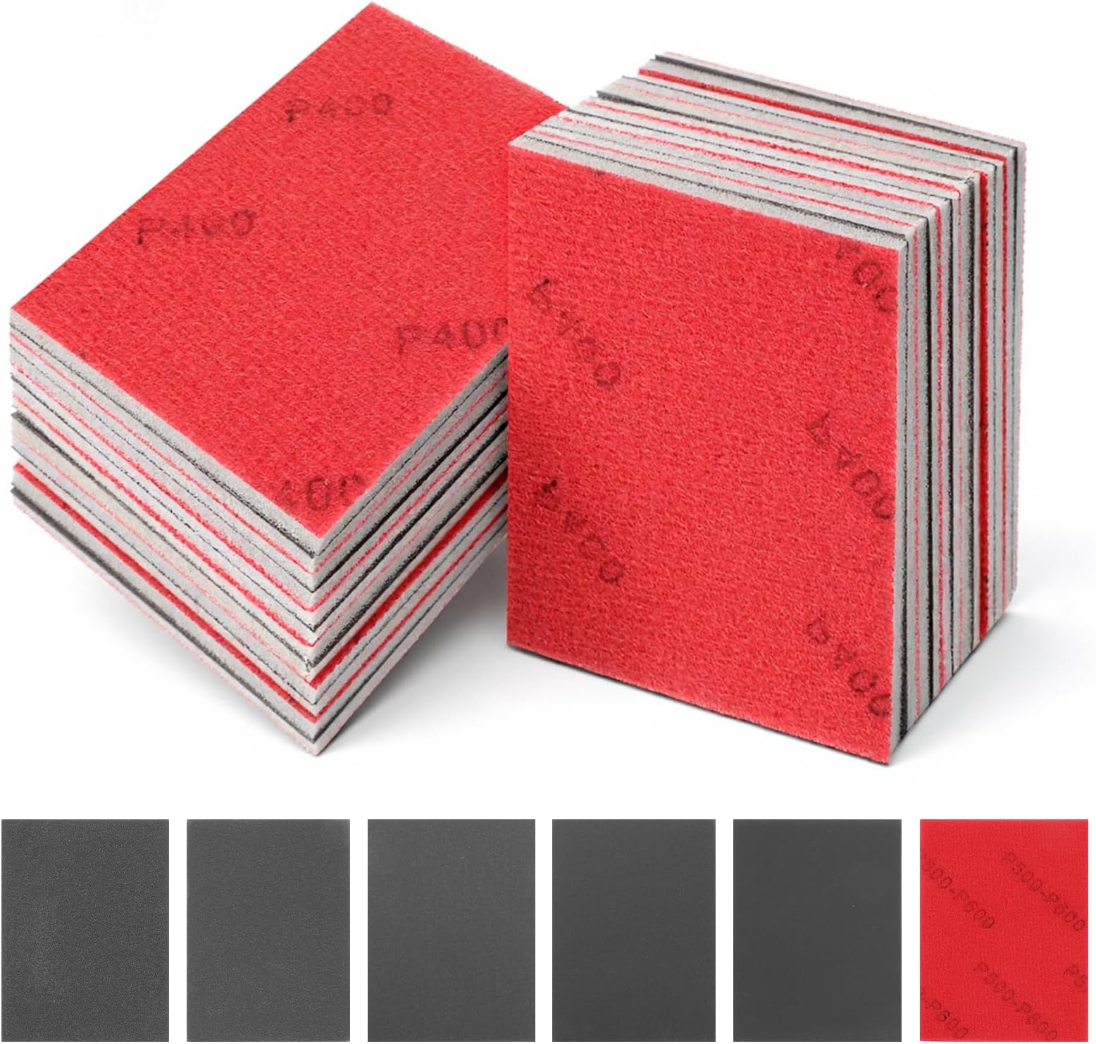 72 Pcs 400-3000 Grit Sanding Sponge, Ultra Fine Sanding Sponges Pads, Soft Foam Shine Block Wet Dry Polish Pads, Ultra Fine Grit Sandpaper for Model Drywall Metal Wood Furniture Polishing