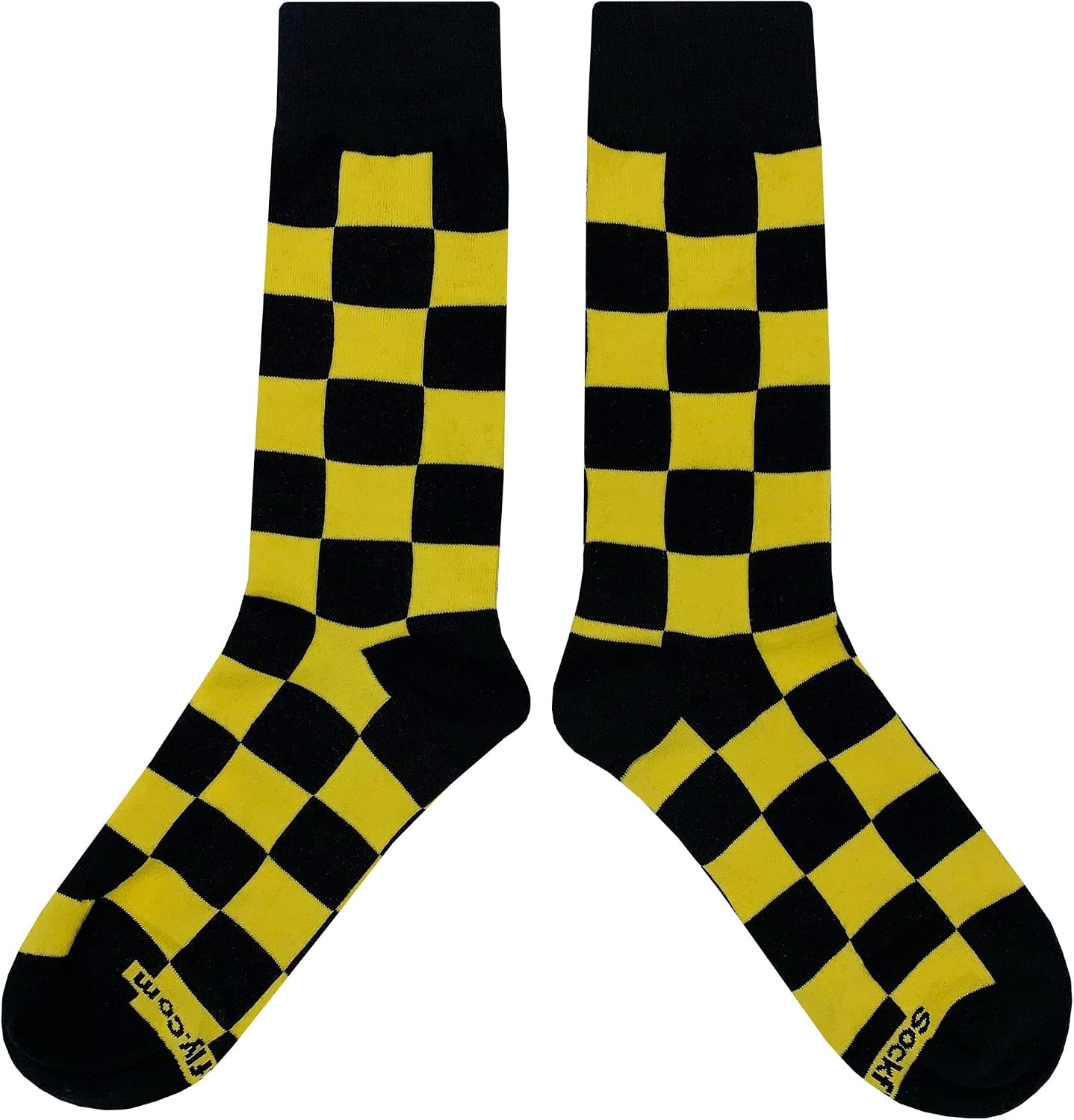 Checker Dress Socks Funny Novelty Crazy Fun Design Men Size 8-12 Cotton Casual Crew Colorful Funky Gift for Men