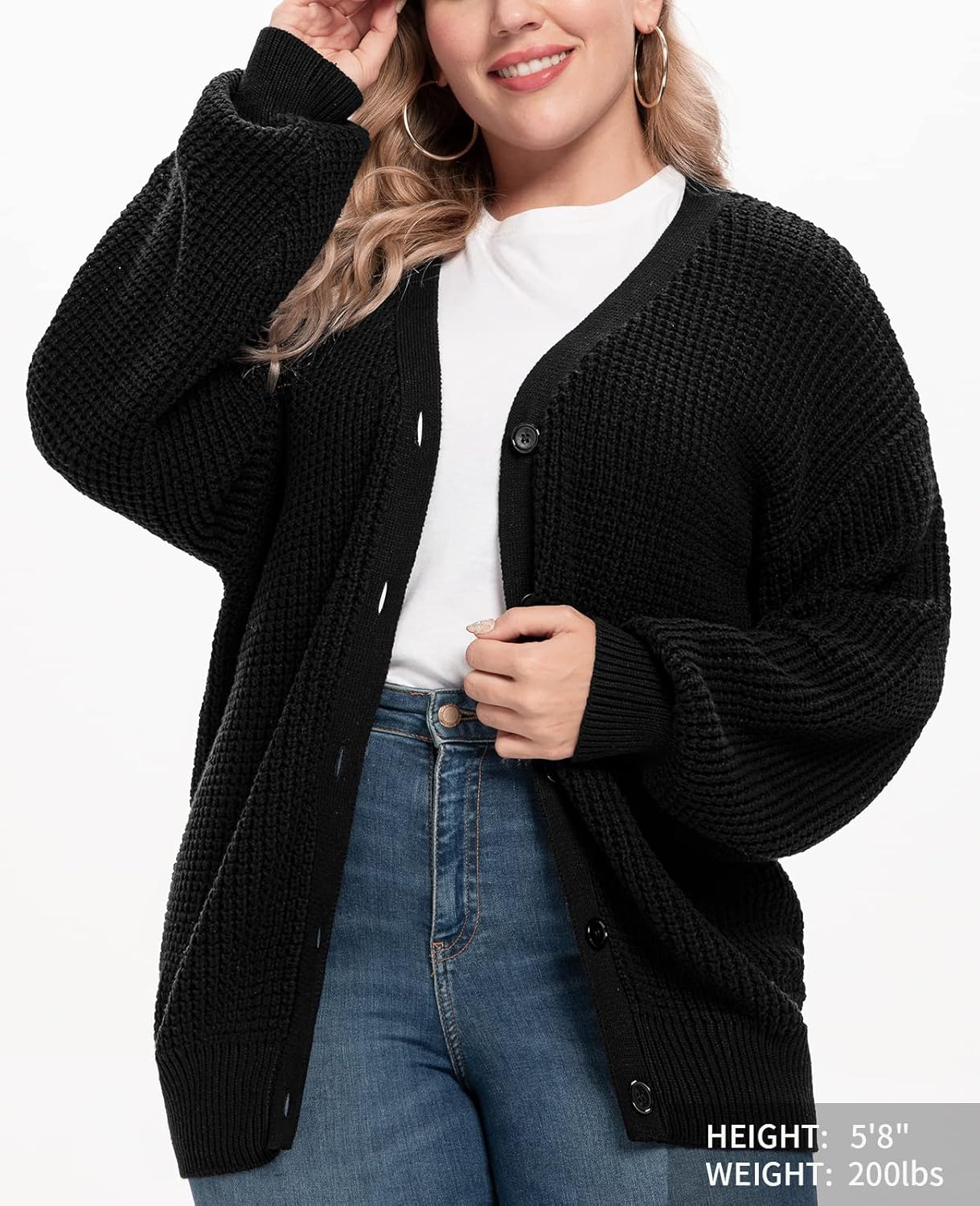 QUALFORT Cardigan Sweaters for Women 100% Cotton Button-Down Oversized Knit Outerwear Fall Tops for Women 2026 - Image 3