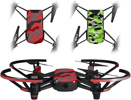 Skin Decal Wrap 2 Pack para DJI Ryze Tello Drone Camuflaje Rojo DRONE NO INCLUIDO