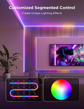 Govee 16.4ft COB LED Strip Light Pro, RGBICW Light with Warm White, WiFi (Pack of 2)