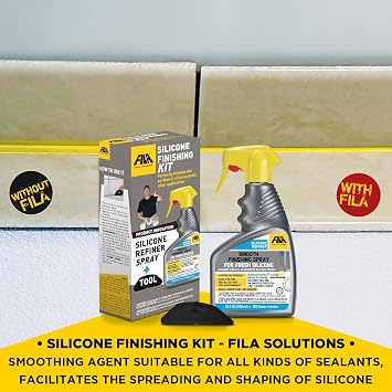 Fila Surface Care Solutions - Silicone Finishing Kit with Smoothing Spray, Caulk Tool Included, 24oz