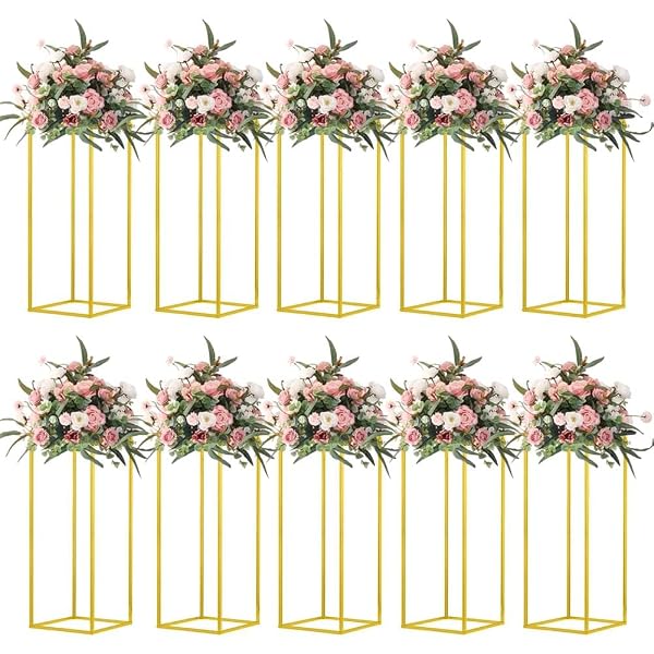 Charming Kitchen Table Centerpiece Ideas for Everyday Style 119 Tall Gold Column Floral Centerpieces