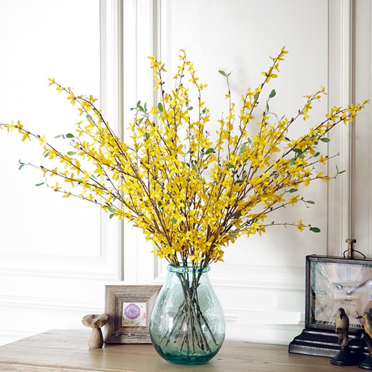 Sunm Boutique Artificial Orchids Flowers, 3 Pcs Silk Fake Orchids Flowers in Bulk Orquideas Flowers Artificial for Indoor Outdoor Wedding Home Office Decoration Festive Furnishing Yellow
