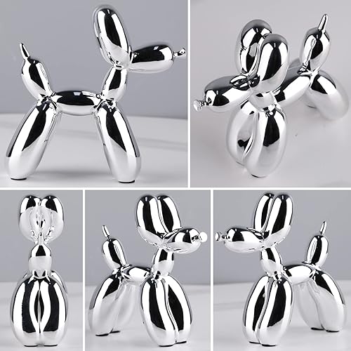 Miniatura 4 de Perro globo plateado - Decoración de animales y escultura moderna para dormitorio, oficina y habitación de preparación
