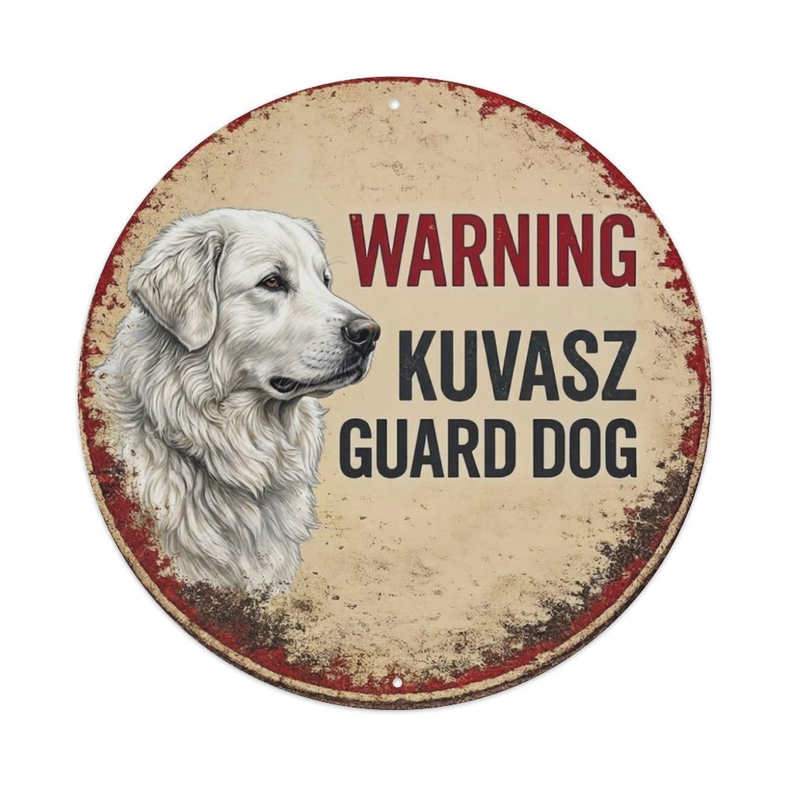 Tgrcjimh Style Metal Tin Sign Vintage Warning Kuvasz