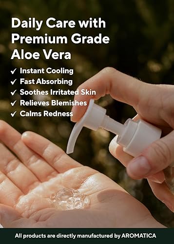 Miniatura 4 de AROMATICA Gel de aloe vera orgánicocalmante de 1014 onzas  101fl oz calmante refrescante hidratante vegano verificado por EWG
